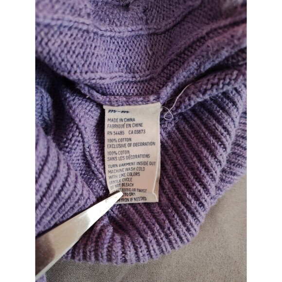 Women's American Eagle Cable Knit Sweater Medium Purple - Picture 5 of 5